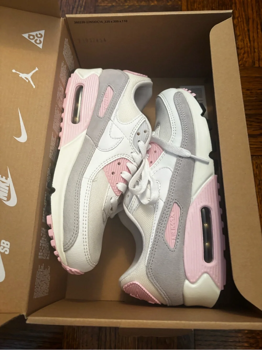 Nike Women's Air Max 90 Sneakers - White, Light Pink, Gray